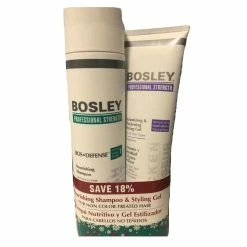 Bosley Professional Volumizing & Thickening Gel And Defense Shampoo For No Color SET Hair